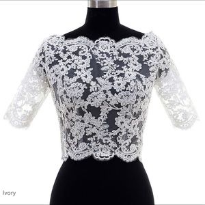 Lace Short Sleeve Bridal Bolero